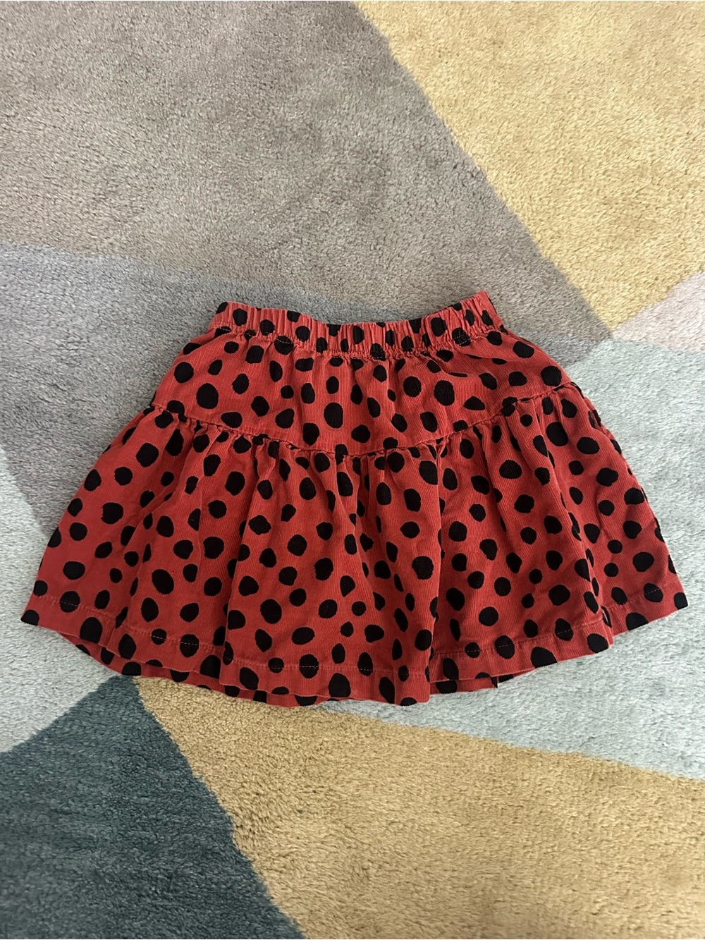 Hanna Andersson Rust Skirt with Black Polka Dots